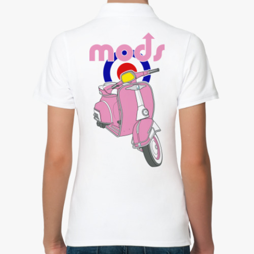 Женская рубашка поло (печать) с принтом mods мопед