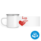 Кружка металлическая белая (круговая запечатка)