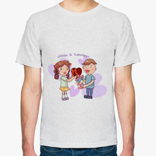 Футболка с принтом Девочка и мальчик