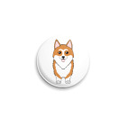 Значок 25 мм Корги Рядом