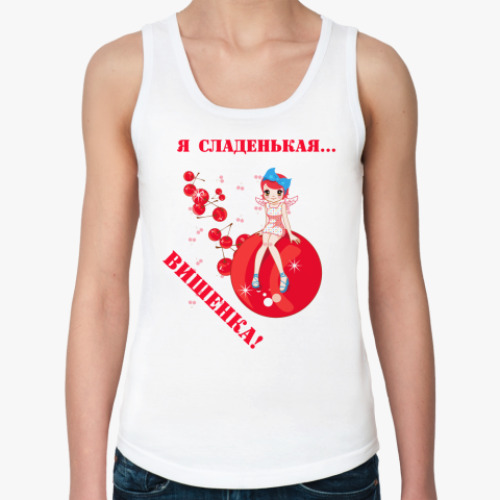 Женская майка с принтом Вишенка