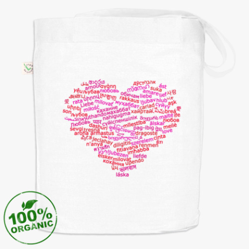 Сумка шоппер с принтом  Любовь  (силуэт,контур)