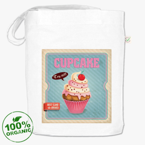 Сумка шоппер с принтом Пироженое Cupcake