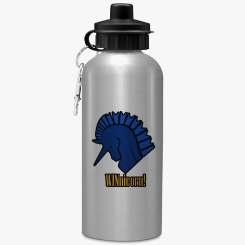 Бутылка с карабином (500 мл) с принтом Единорог