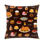 Подушка 35x35 см с цветной обратной стороной Таверна. Мясо и пиво