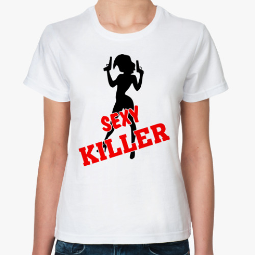 Классическая футболка с принтом Секси киллер