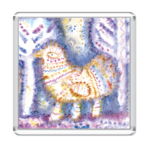 Магнит с принтом   Птица. Зима