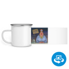 Кружка металлическая белая (круговая запечатка)