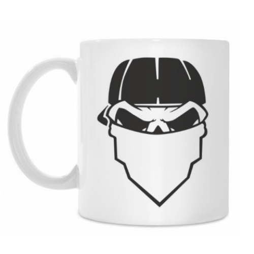 Кружка с принтом Череп в маске