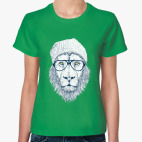 Крутой лев хипстер