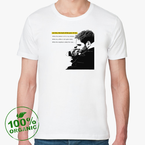 Футболка из органик-хлопка с принтом Let Jim