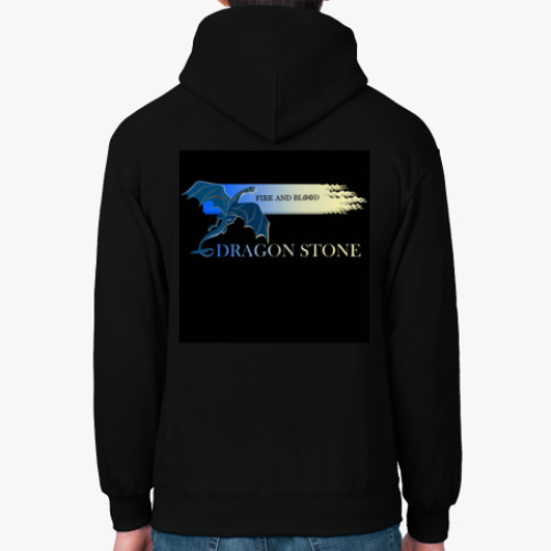 Толстовка худи Синий дракон. Драконий камень.