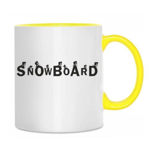 Кружка с принтом Snowboard