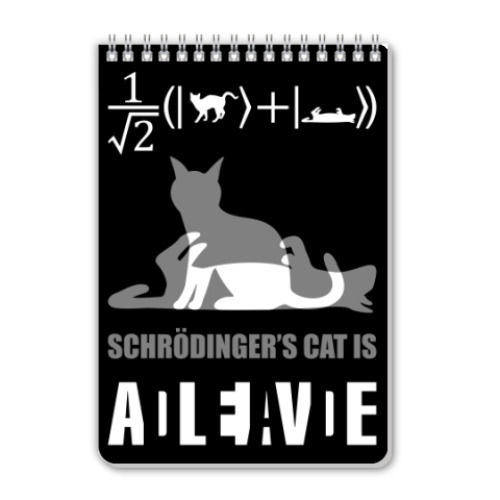 Блокнот с принтом Котэ Шрёдингера