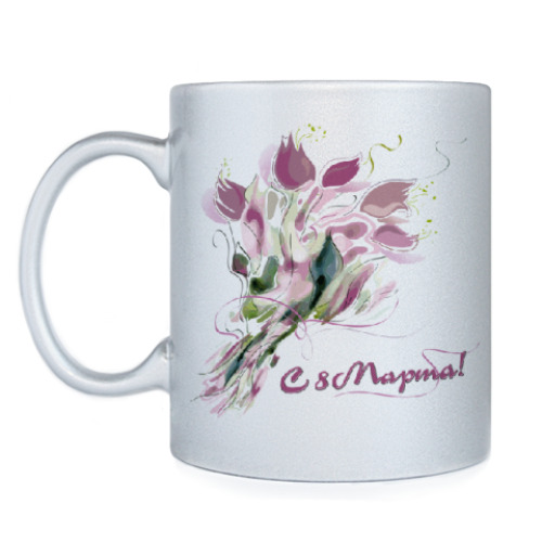 Кружка с принтом 8 марта