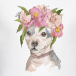 Собака в цветах