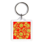 Брелок 3.9 x 3.9 см Подсолнухи хохлома