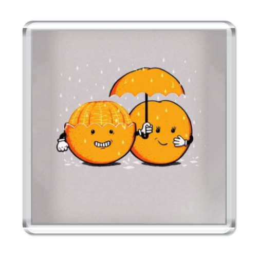 Магнит с принтом Апельсин