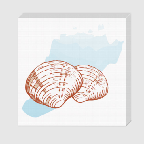 Холст с принтом морские раковины