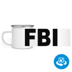 Кружка металлическая белая (круговая запечатка)