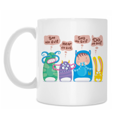 Кружка с принтом No Evil