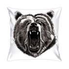 Подушка 35x35 см с цветной обратной стороной Медведь