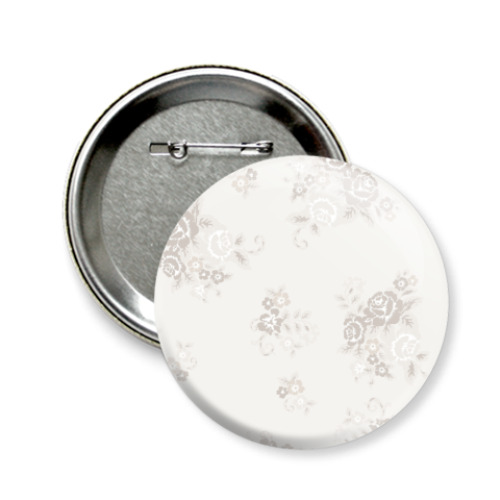 Значок 58мм с принтом Цветы