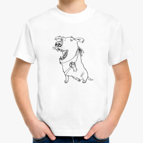 Детская футболка  Собака (зевающая, улыбающаяся или поющая)