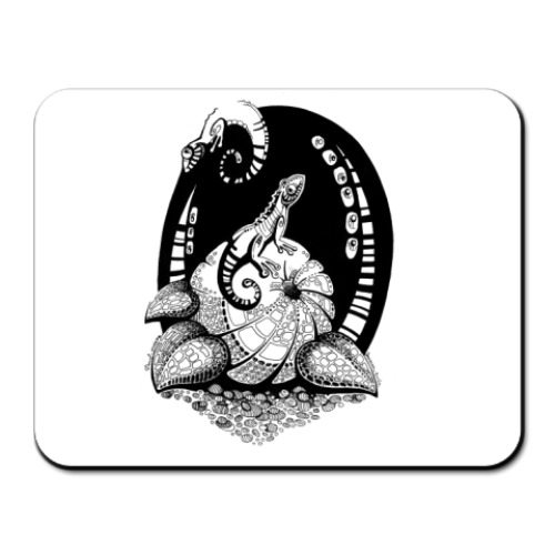 Коврик для мыши с принтом Ящерка