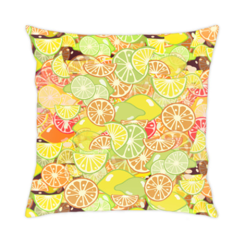Подушка с принтом Апельсиновая