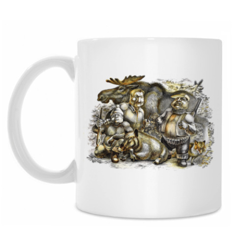 Кружка с принтом Охотники