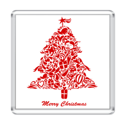 Магнит с принтом Елка