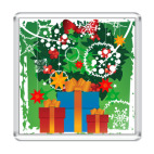 Магнит 6.5 x 6.5 см рождественский венок