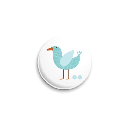 Значок 25мм  ПТИЧКА И ДВА ЯЙЦА