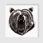 Холст 20 х 20 см Медведь