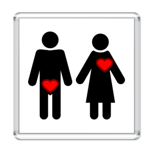 Магнит с принтом Мужчина и женщина