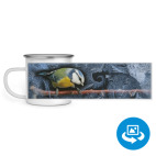 Синица-лазоревка в морозных узорах