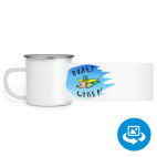 Кружка металлическая белая (круговая запечатка)