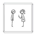 Магнит 6.5 x 6.5 см Мужчина и женщина