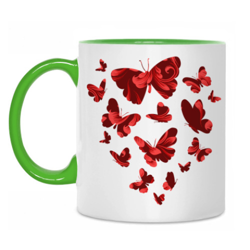 Кружка с принтом Бабочки