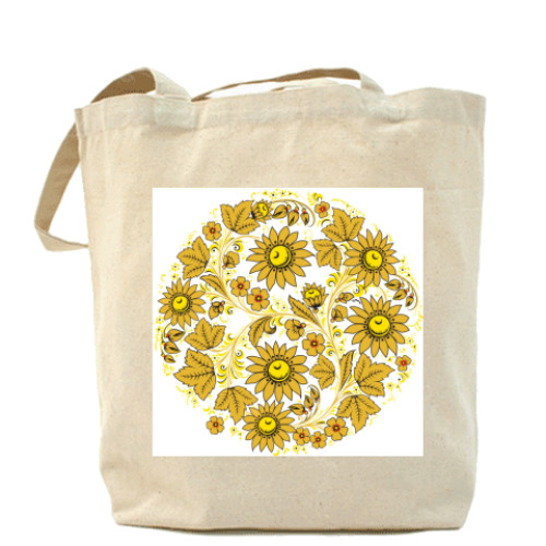 Сумка шоппер с принтом Хохлома