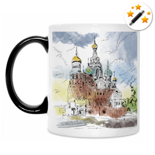 Кружка-хамелеон с принтом Собор Спас-на-Крови