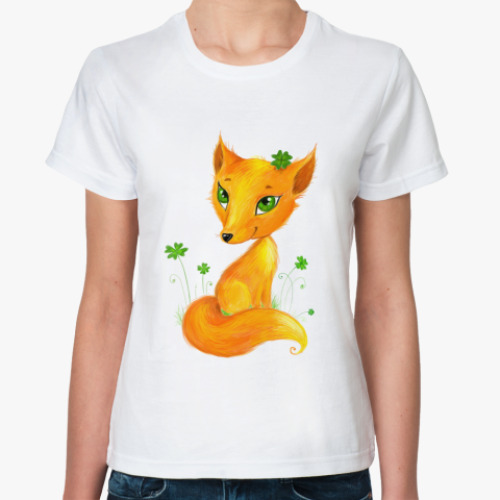 Классическая футболка с принтом Лисичка