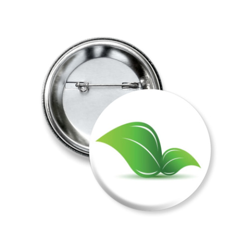 Значок 37мм с принтом  Чистая трава