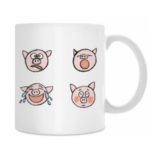 Кружка с принтом Весёлый поросёнок