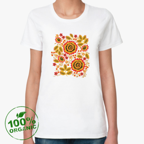 Женская футболка из органик-хлопка Хохллома