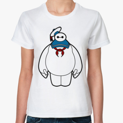 Классическая футболка с принтом Зефирный человек (Охотники за Привидениями)