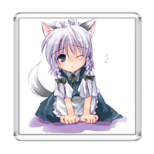 Магнит с принтом кошкодевочка