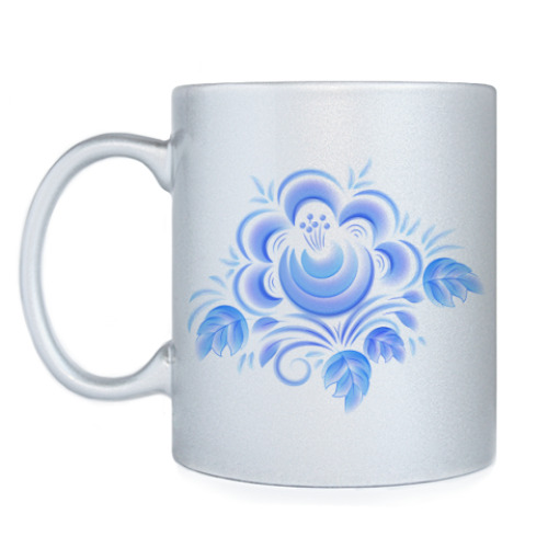 Кружка с принтом Цветок Гжель