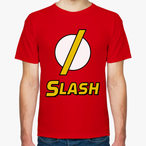 Футболка с принтом SLASH вместо FLASH, прикол на тему комиксов